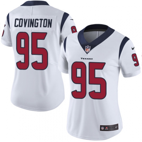 Women's Nike Houston Texans #95 Christian Covington Limited White Vapor Untouchable NFL Jersey - Ujersey