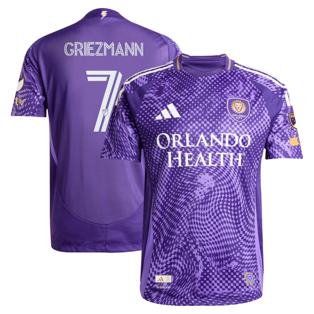 Men's Orlando City SC Antoine Griezmann adidas Purple 2025 Perfect Storm On-Field Authentic Jersey - Ujersey