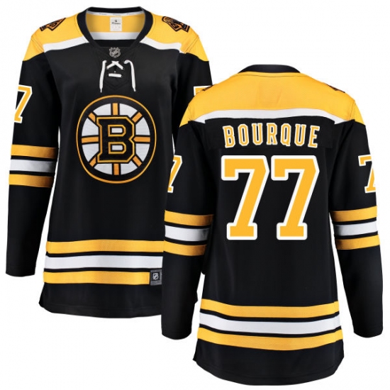 Women's Boston Bruins #77 Ray Bourque Authentic Black Home Fanatics Branded Breakaway NHL Jersey - Ujersey