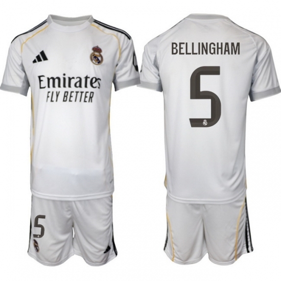 Men Real Madrid 2026 Soccer Jerseys White #5 BELLINGHAM