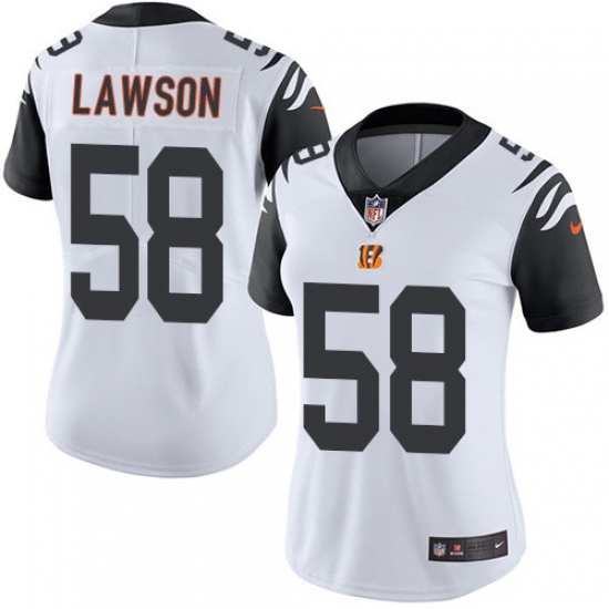 Women's Nike Cincinnati Bengals #58 Carl Lawson Limited White Rush Vapor Untouchable NFL Jersey - Ujersey
