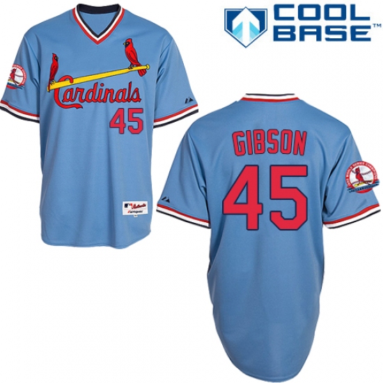 Men's Majestic St. Louis Cardinals #45 Bob Gibson Authentic Blue 1982 Turn Back The Clock MLB Jersey - Ujersey