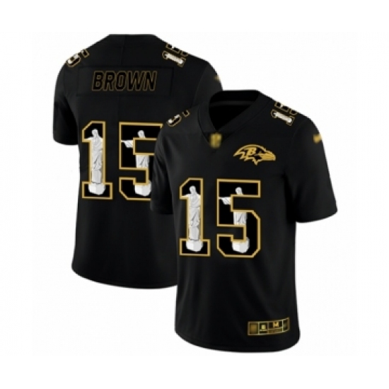 Men's Baltimore Ravens #15 Marquise Brown Black Jesus Faith Limited Player Football Jersey - Ujersey