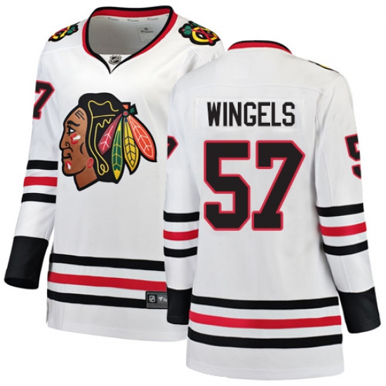 Women's Chicago Blackhawks #57 Tommy Wingels Authentic White Away Fanatics Branded Breakaway NHL Jersey - Ujersey