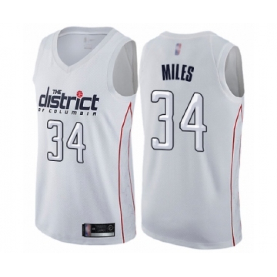 Men's Washington Wizards #34 C.J. Miles Authentic White Basketball Jersey - City Edition - Ujersey