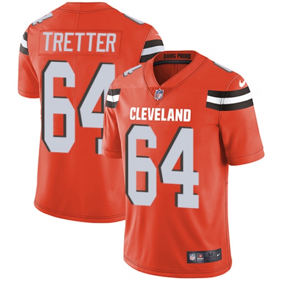 Youth Nike Cleveland Browns #64 JC Tretter Orange Alternate Vapor Untouchable Limited Player NFL Jersey - Ujersey