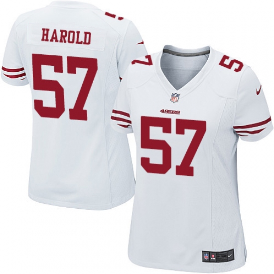 Women's Nike San Francisco 49ers #57 Eli Harold Game White NFL Jersey - Ujersey