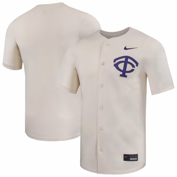 Men's Nike Natural TCU Horned Frogs Limited Baseball Jersey - SUjersey01