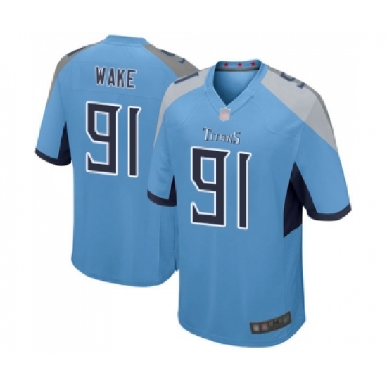 Men's Tennessee Titans #91 Cameron Wake Game Light Blue Alternate Football Jersey - Ujersey