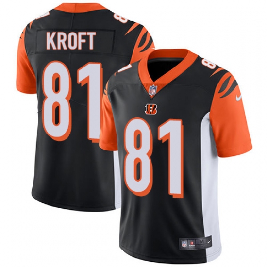 Men's Nike Cincinnati Bengals #81 Tyler Kroft Vapor Untouchable Limited Black Team Color NFL Jersey - Ujersey