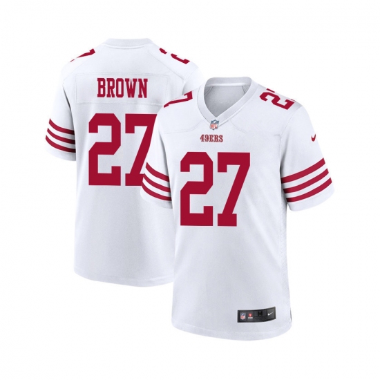 Men's San Francisco 49ers #27 Ji'Ayir Brown White Game Football Stitched Jersey - Ujersey