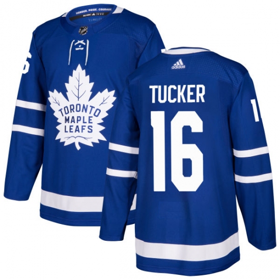 Men's Adidas Toronto Maple Leafs #16 Darcy Tucker Authentic Royal Blue Home NHL Jersey - Ujersey