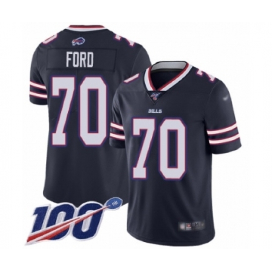 Men's Buffalo Bills #70 Cody Ford Limited Navy Blue Inverted Legend 100th Season Football Jersey - Ujersey