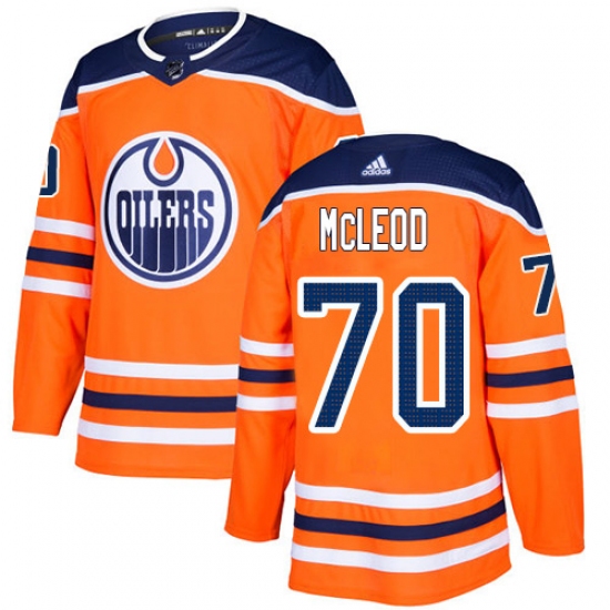 Men's Adidas Edmonton Oilers #70 Ryan McLeod Authentic Orange Home NHL Jersey - Ujersey