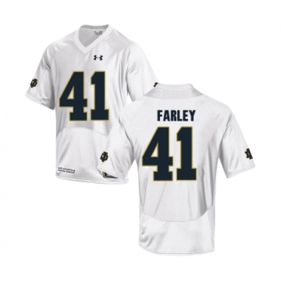 Notre Dame Fighting Irish 41 Matthias Farley White College Football Jersey - Ujersey