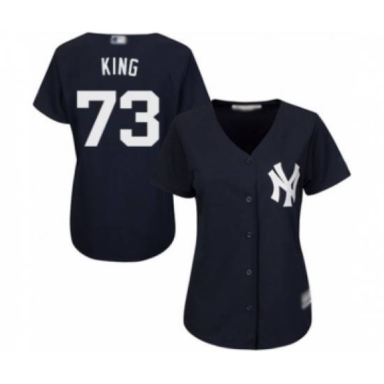Women's New York Yankees #73 Mike King Authentic Navy Blue Alternate Baseball Player Jersey - Ujersey
