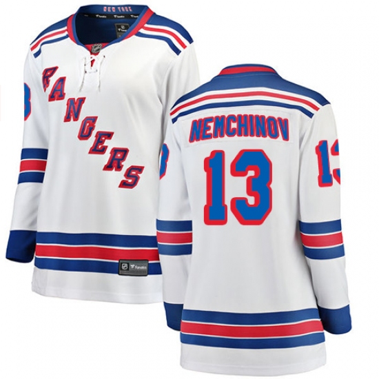 Women's New York Rangers #13 Sergei Nemchinov Fanatics Branded White Away Breakaway NHL Jersey - Ujersey