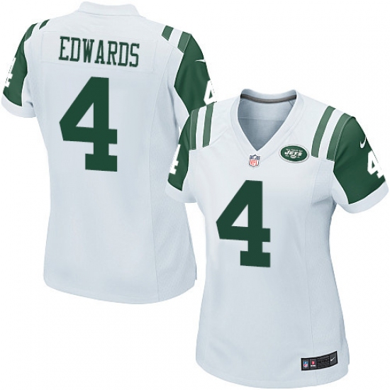 Women's Nike New York Jets #4 Lac Edwards Game White NFL Jersey - Ujersey