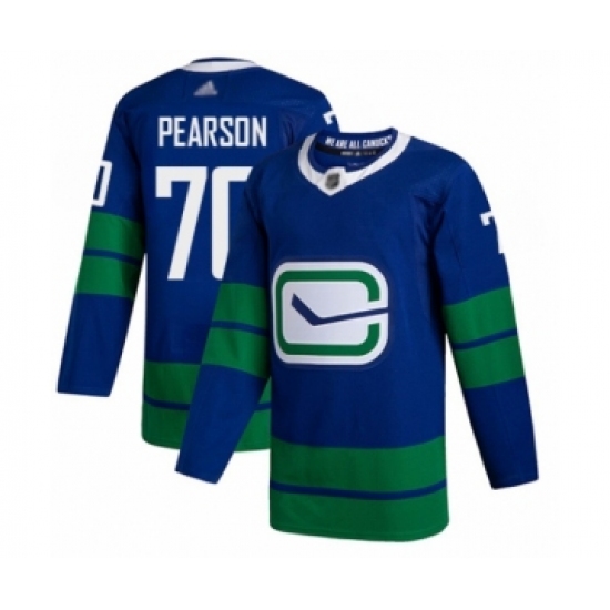 Men's Vancouver Canucks #70 Tanner Pearson Authentic Royal Blue Alternate Hockey Jersey