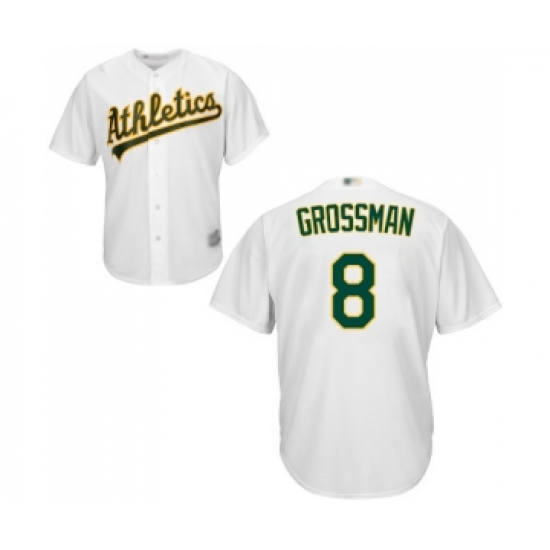 Men's Oakland Athletics #8 Robbie Grossman Replica White Home Cool Base Baseball Jerseyy - Ujersey