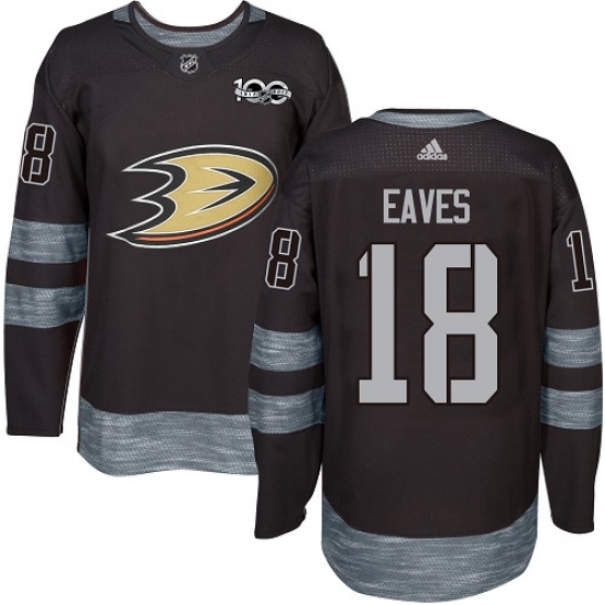 Men's Adidas Anaheim Ducks #18 Patrick Eaves Premier Black 1917-2017 100th Anniversary NHL Jersey - Ujersey