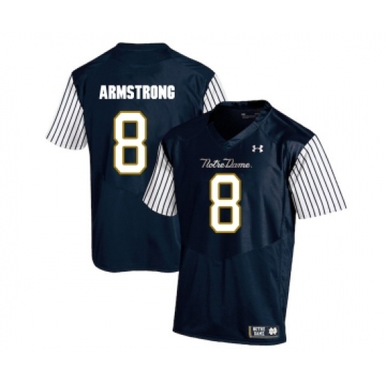 Notre Dame Fighting Irish 8 Jafar Armstrong Navy College Football Jersey - Ujersey