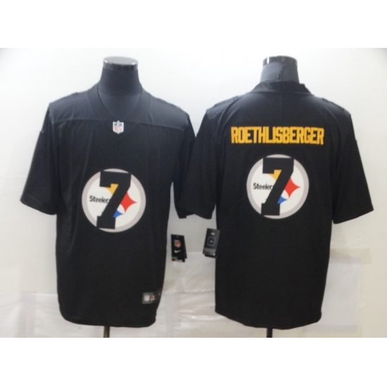 Men's Pittsburgh Steelers #7 Ben Roethlisberger Black Nike Black Shadow Edition Limited Jersey - Ujersey