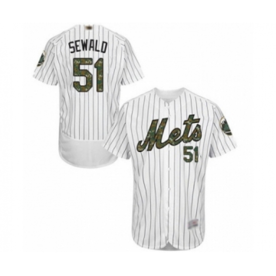 Men's New York Mets #51 Paul Sewald Authentic White 2016 Memorial Day Fashion Flex Base Baseball Player Jersey - Ujersey