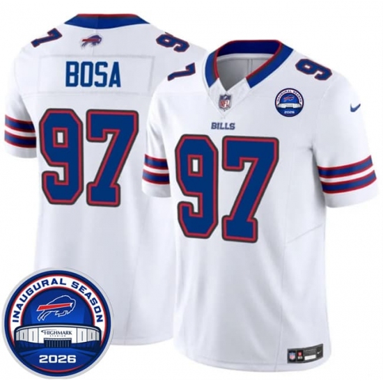Men's Buffalo Bills #97 Joey Bosa White F.U.S.E. 2026 Inaugural Season at Highmark Stadium Football Stitched Jersey - Ujersey