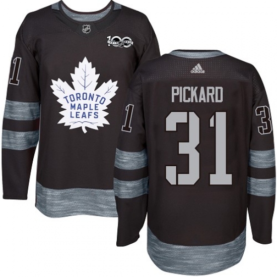 Men's Adidas Toronto Maple Leafs #31 Calvin Pickard Authentic Black 1917-2017 100th Anniversary NHL Jersey - Ujersey