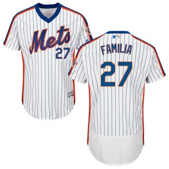 Men's Majestic New York Mets #27 Jeurys Familia White Alternate Flex Base Authentic Collection MLB Jersey - Ujersey