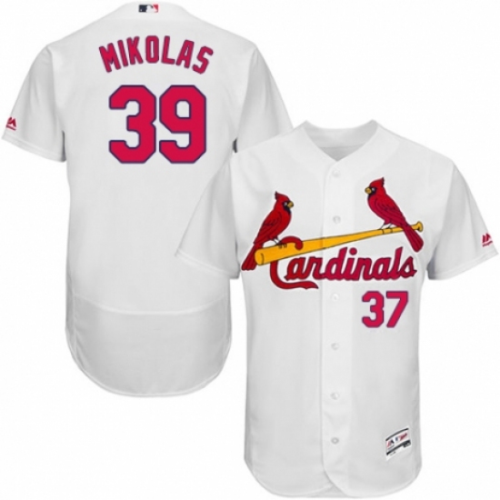 Men's Majestic St. Louis Cardinals #39 Miles Mikolas White Home Flex Base Authentic Collection MLB Jersey - Ujersey