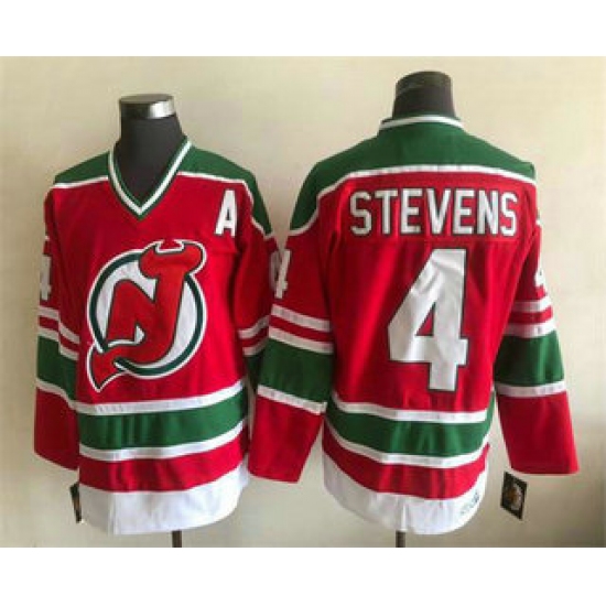 Men's New Jersey Devils #4 Scott Stevens Red Stitched Jersey - Ujersey