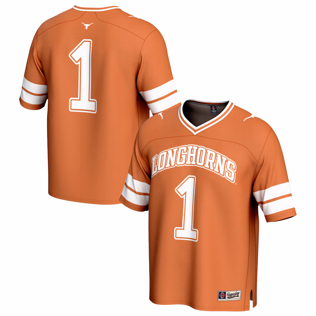 Youth GameDay Greats Texas Orange #1 Texas Longhorns Collegiate Football Fashion Jersey