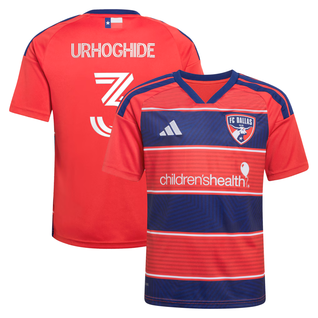 Youth FC Dallas Osaze Urhoghide adidas Red 2026 DNA Kit Replica Jersey