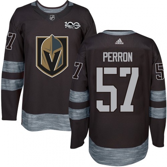 Men's Adidas Vegas Golden Knights #57 David Perron Authentic Black 1917-2017 100th Anniversary NHL Jersey