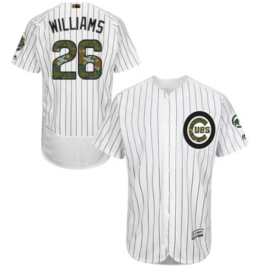 Men's Majestic Chicago Cubs #26 Billy Williams Authentic White 2016 Memorial Day Fashion Flex Base MLB Jersey - Ujersey