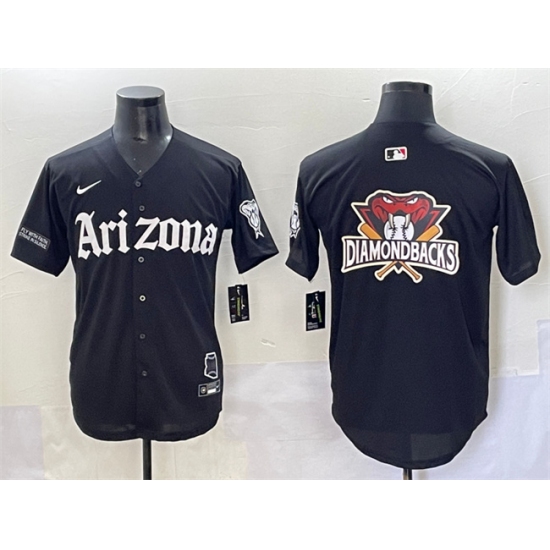 Men's Arizona Diamondbacks Team Big Logo Black 'Gothic Desert Fang Edition' Vapor Premier Limited Stitched Baseball Jersey - Ujersey