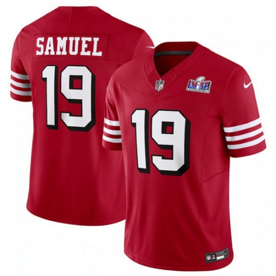 Youth San Francisco 49ers #19 Deebo Samuel New Red 2023 F U S E Vapor Untouchable Limited Stitched Football 2024 Super Bowl LVIII Jersey - Ujersey