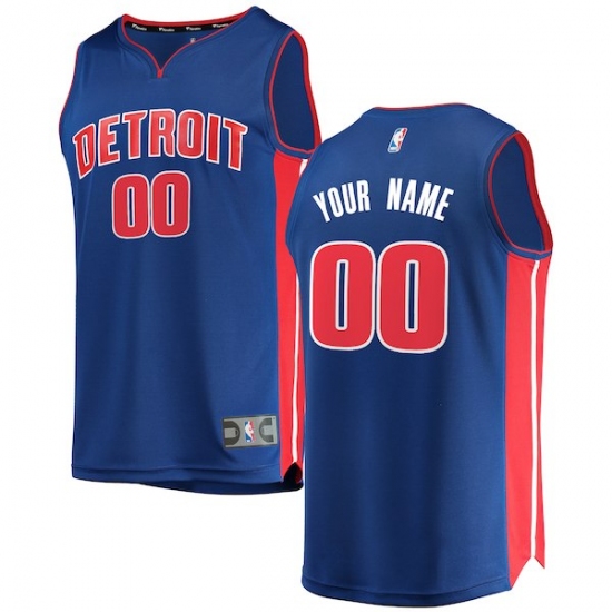 Men's Detroit Pistons Fanatics Branded Blue Fast Break Custom Replica Jersey - Icon Edition - Ujersey