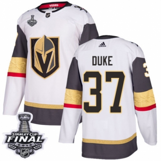 Women's Adidas Vegas Golden Knights #37 Reid Duke Authentic White Away 2018 Stanley Cup Final NHL Jersey - Ujersey