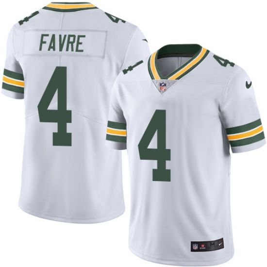 Youth Nike Green Bay Packers #4 Brett Favre White Vapor Untouchable Limited Player NFL Jersey - Ujersey