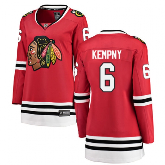 Women's Chicago Blackhawks #6 Michal Kempny Fanatics Branded Red Home Breakaway NHL Jersey - Ujersey