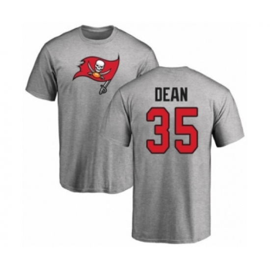 Football Tampa Bay Buccaneers #35 Jamel Dean Ash Name & Number Logo T-Shirt - Ujersey