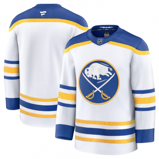 Men's Buffalo Sabres Blank White 2024-25 Away Stitched Hockey Jersey - Ujersey
