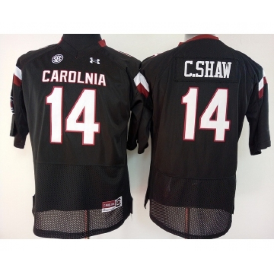 South Carolina Gamecocks 14 C.Shaw Black College Football Jersey - Ujersey