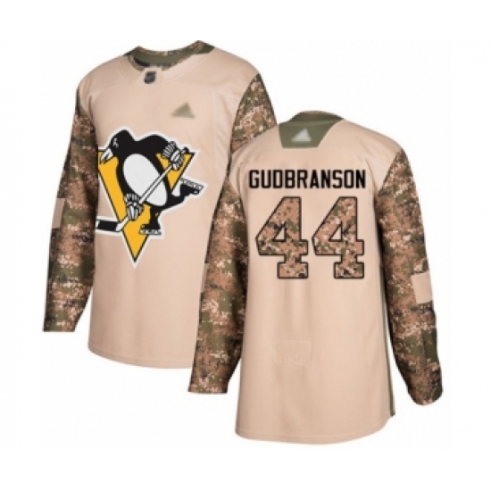 Youth Pittsburgh Penguins #44 Erik Gudbranson Authentic Camo Veterans Day Practice Hockey Jersey - Ujersey