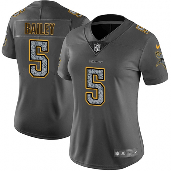 Women's Nike Minnesota Vikings #5 Dan Bailey Gray Static Vapor Untouchable Limited NFL Jersey - Ujersey