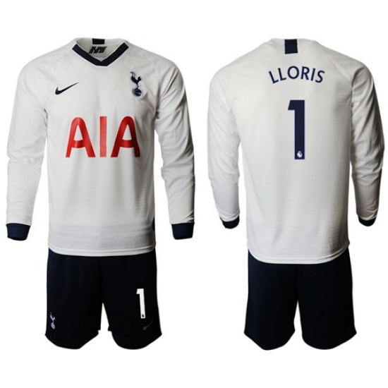 Tottenham Hotspur #1 LLORIS Home Long Sleeves Soccer Club Jersey