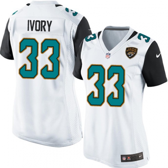 Women's Nike Jacksonville Jaguars #33 Chris Ivory Game White NFL Jersey - Ujersey